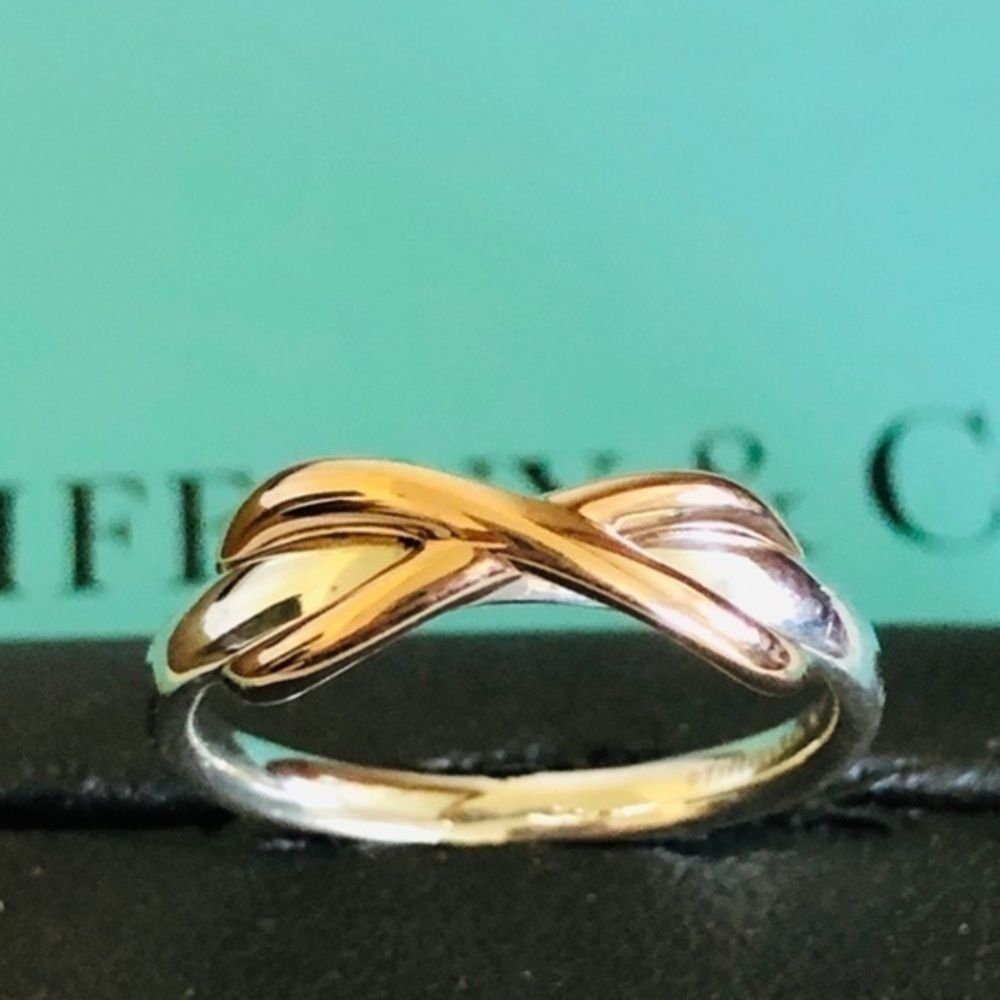 Tiffany & Co. Gold and Silver Crossover Ring